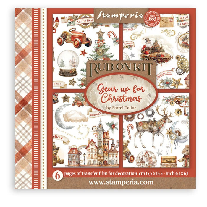 Stamperia Gear Up For Christmas Rub On Transfers - Assorted Pack