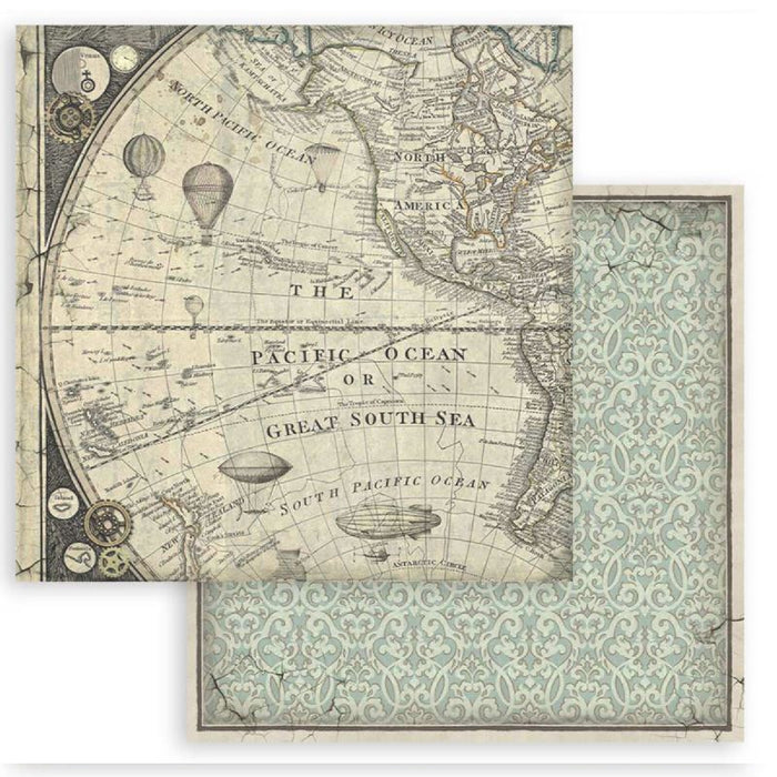 Stamperia Voyages Fantastiques 8" x 8" Backgrounds Selection Paper Pad