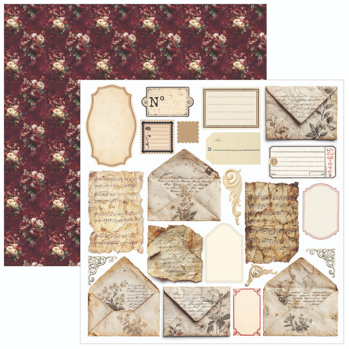 Ciao Bella Paper Bohemian Burgundy 6" x 6" Fussy Cut Pad