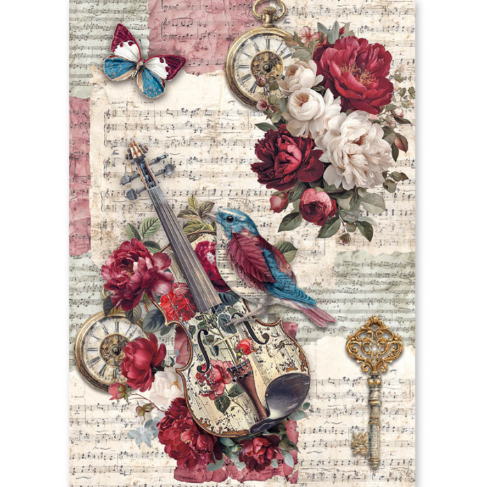 Ciao Bella Paper Bohemian Burgundy A5 Mixed Rice Paper 8pc