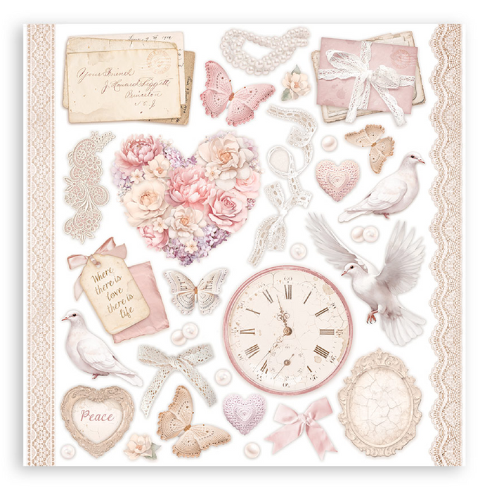 Stamperia Romance Forever 8" x 8" Scrapbooking Paper Pad
