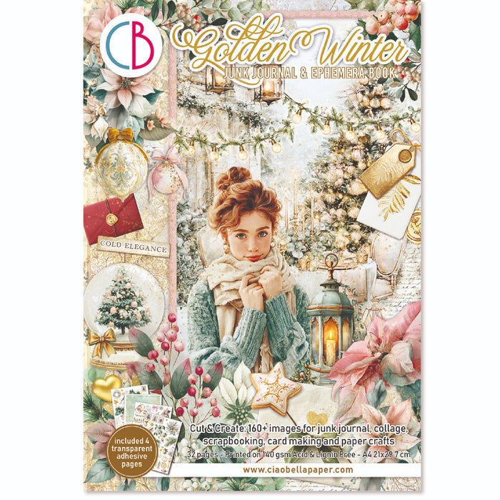 Ciao Bella Paper Golder Winter A4 Junk Journal & Ephemera Book