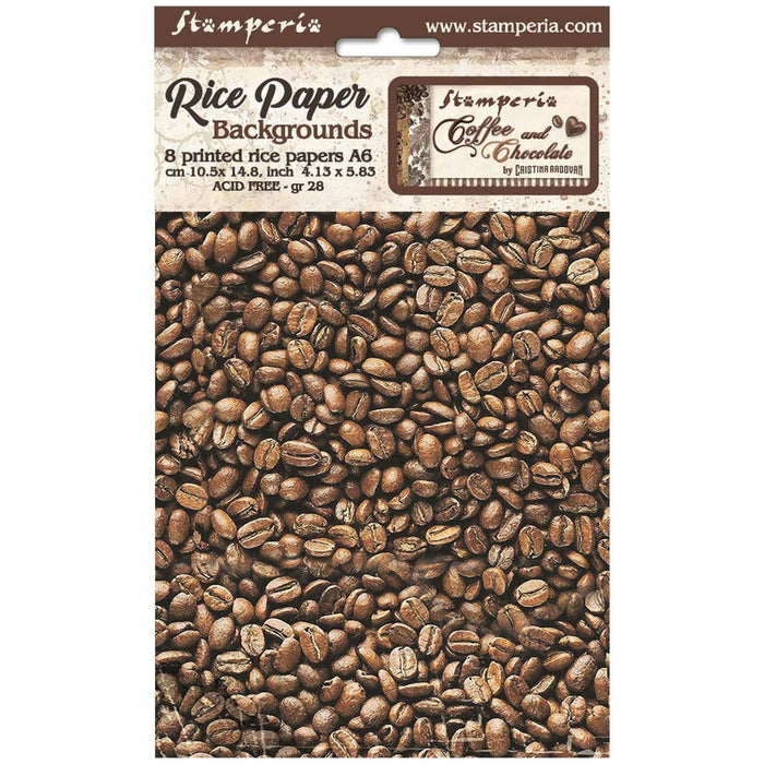 Stamperia Coffee & Chocolate A6 Rice Paper Backgrounds Pack