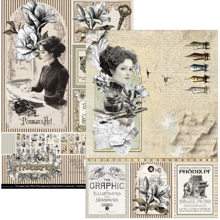Ciao Bella Typographic A4 Scrapbooking Paper Set