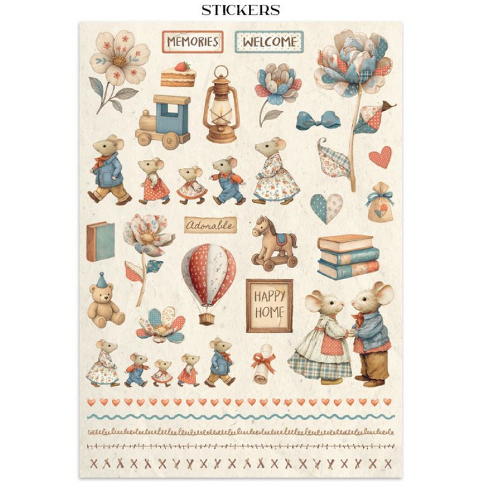 Stamperia Family Junk Journal Stickers Cut-outs Backgrounds