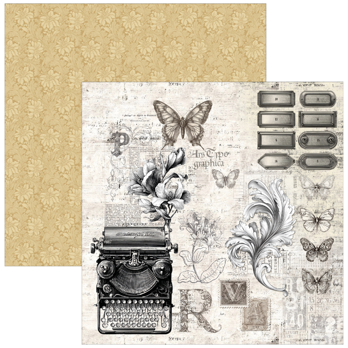 Ciao Bella Typographic 12" x 12" Patterns Scrapbooking Paper Set