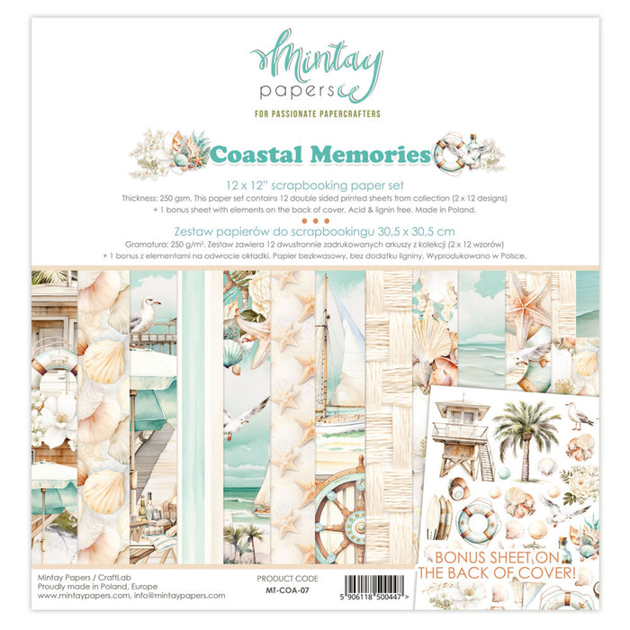 Mintay Coastal Memories 12" x"12 Scrapbooking Paper Set