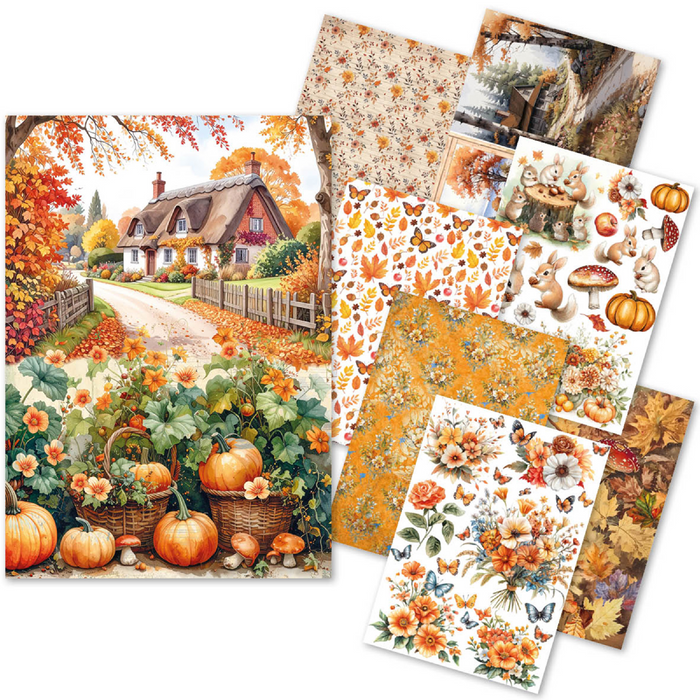 Ciao Bella Hello Fall A5 Mixed Rice Paper 8pc