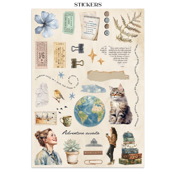 Stamperia Secret Diary Junk Journal Stickers Cut-outs Backgrounds