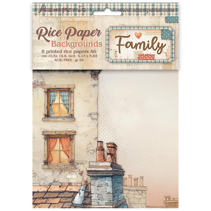 Stamperia Family A6 Rice Paper Backgrounds Pack