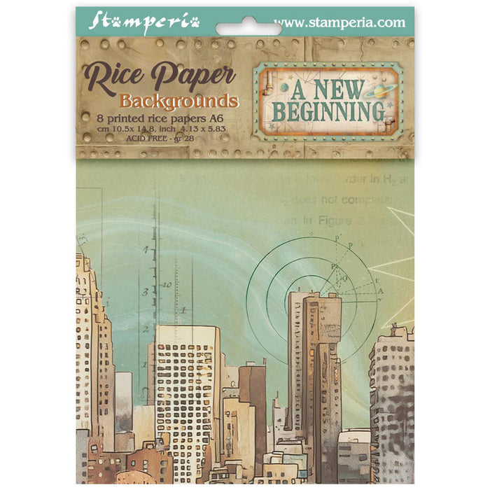 Stamperia A New Beginning A6 Rice Paper Backgrounds Pack