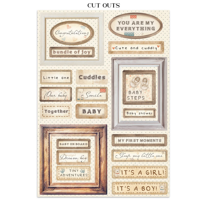 Stamperia Baby Junk Journal Stickers Cut-outs Backgrounds
