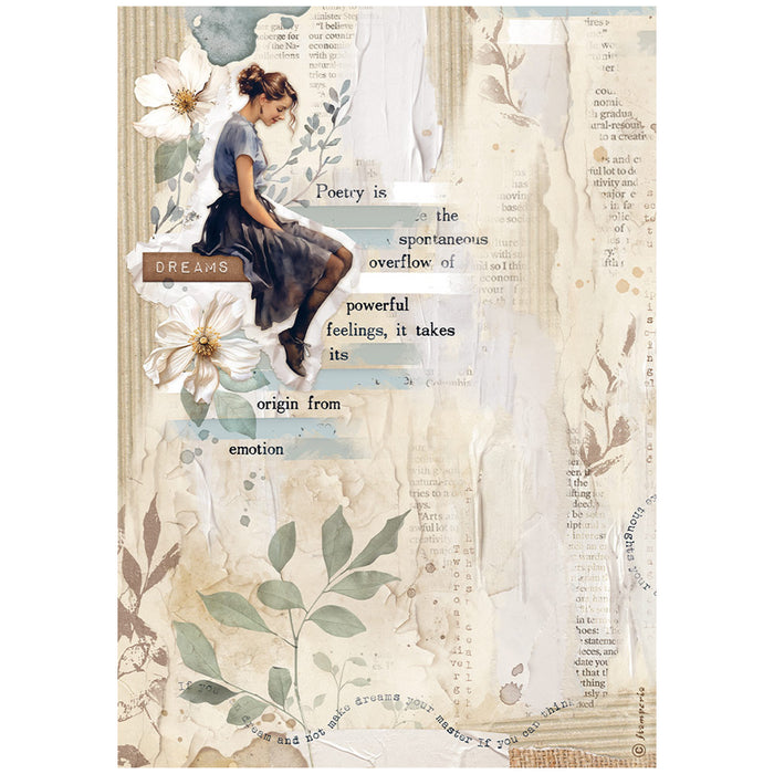 Stamperia Secret Diary A4 Rice Paper (Diary Lady)