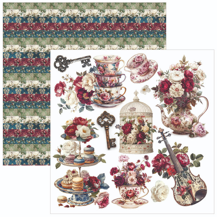 Ciao Bella Paper Bohemian Burgundy 6" x 6" Fussy Cut Pad