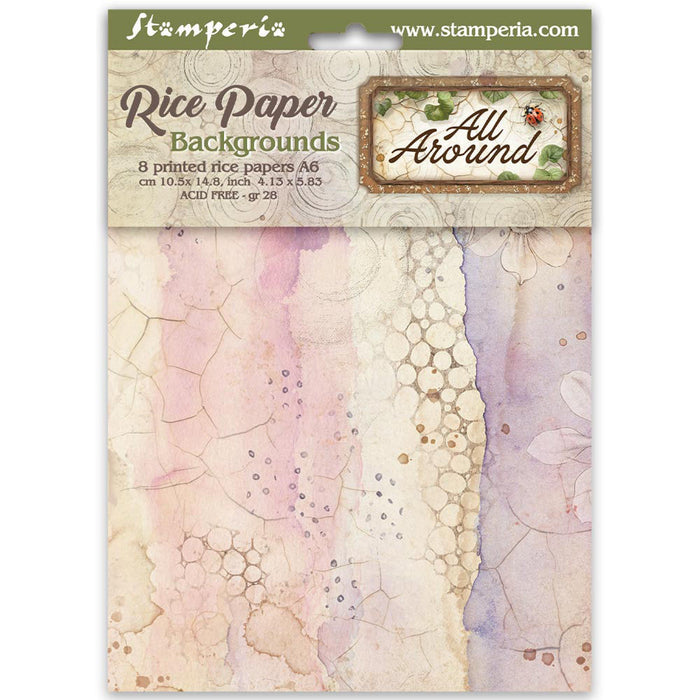 Stamperia Paper All Around A6 Rice Paper Backgrounds Pack