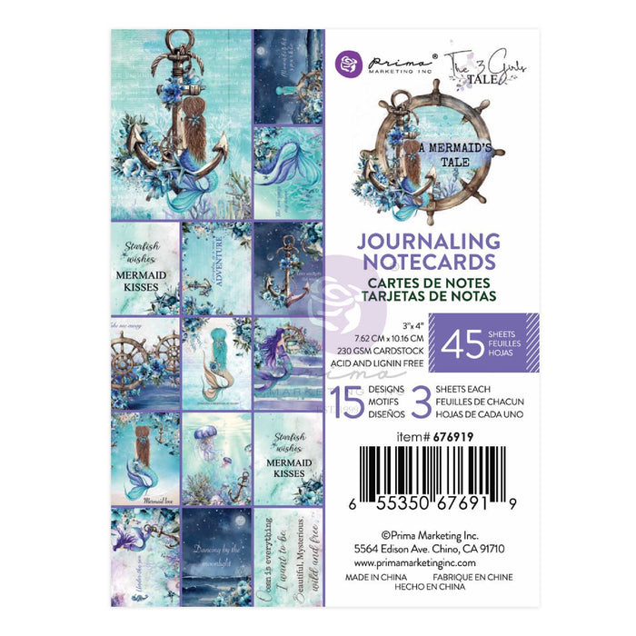 Prima Marketing Mermaid’s Tale 3" x 4" Journaling Cards