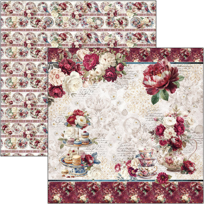 Ciao Bella Paper Bohemian Burgundy 12" x 12" Scrapbooking Paper Set