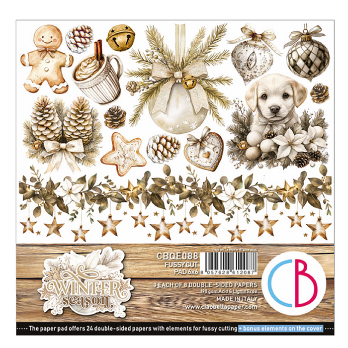 Ciao Bella Winter Season 6" x 6" Fussy Cut Pad