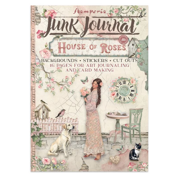 Stamperia House Of Roses Junk Journal Stickers Cut-outs Backgrounds
