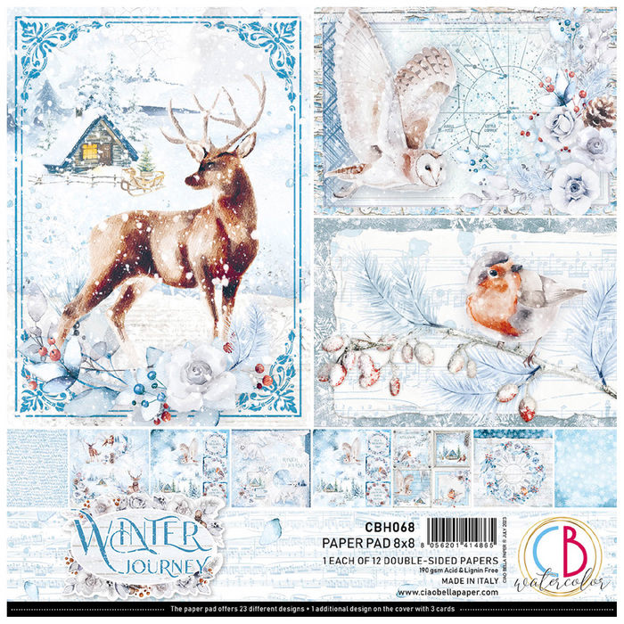 Ciao Bella Winter Journey 8" x 8" Scrapbooking Paper Set