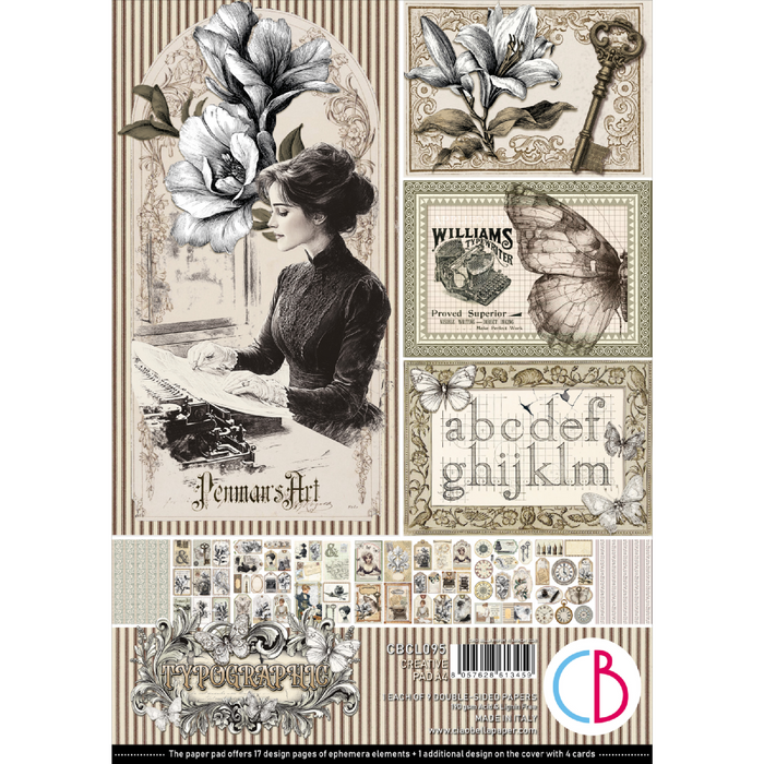 Ciao Bella Typographic A4 Scrapbooking Paper Set