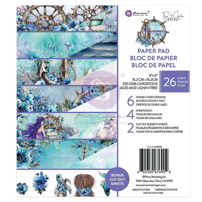 Prima Marketing Mermaid’s Tale 6" x 6" Paper Pad