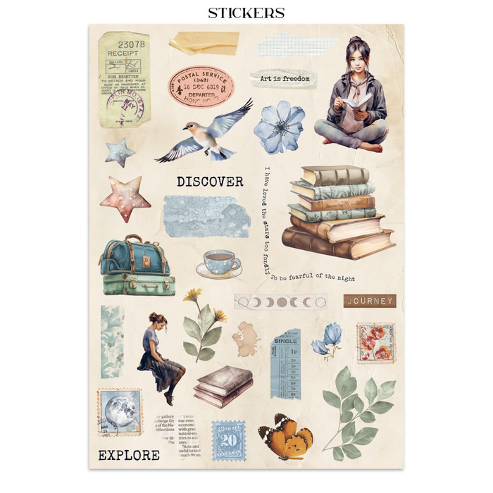 Stamperia Secret Diary Junk Journal Stickers Cut-outs Backgrounds