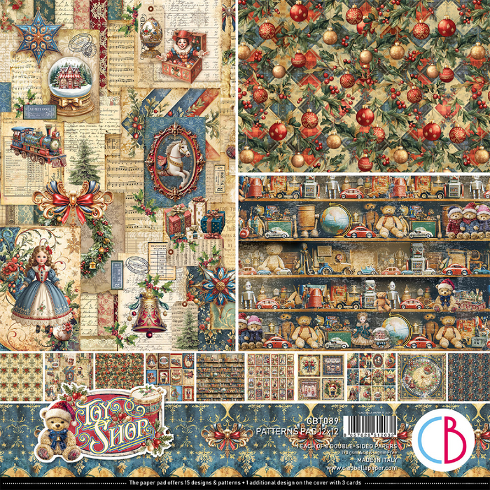Ciao Bella Toy Shop 12" x 12" Patterns Scrapbooking Paper Set