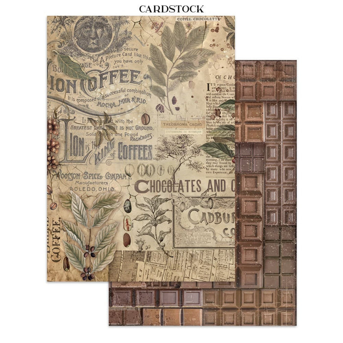 Stamperia Coffee & Chocolate Junk Journal Stickers Cut-outs Backgrounds