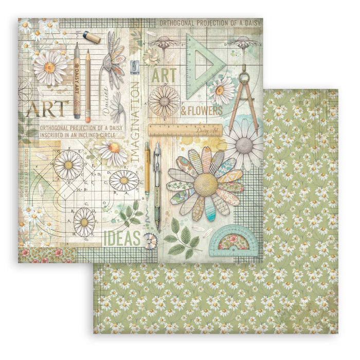 Stamperia Daisy Art 8" x 8" Scrapbooking Paper Pad