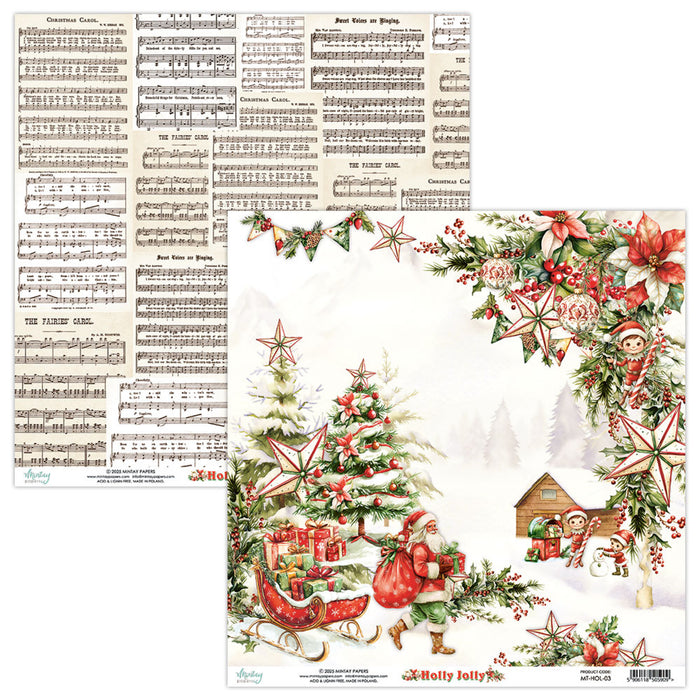 Mintay Holly Jolly 12" x"12 Scrapbooking Paper Set