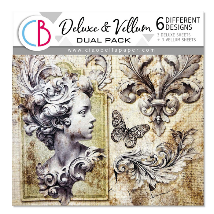 Ciao Bella Typographic Deluxe Paper & Vellum Dual Pack Mixed