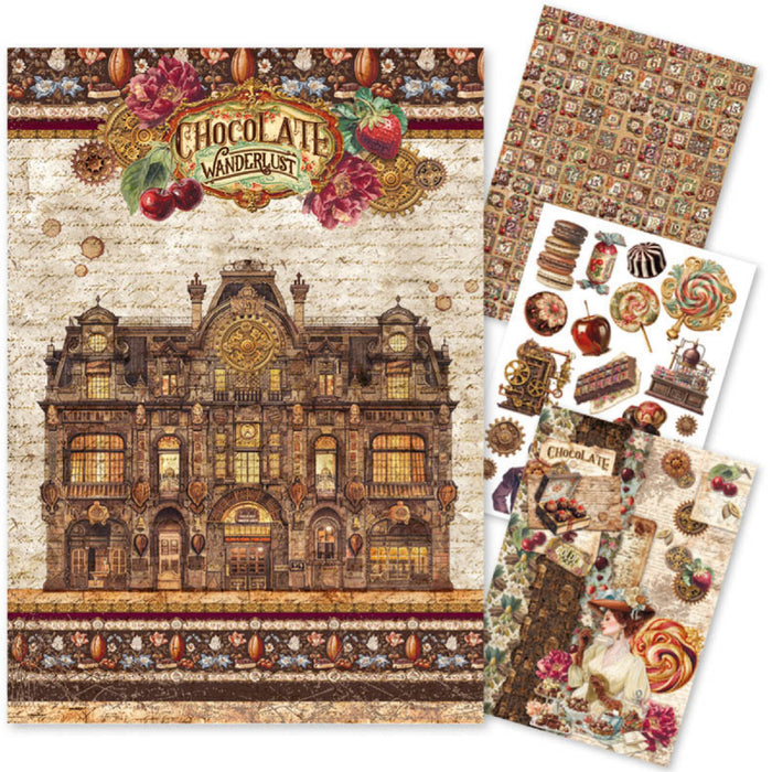 Ciao Bella Paper Chocolate Wanderlust A4 Mixed Rice Paper 4pc
