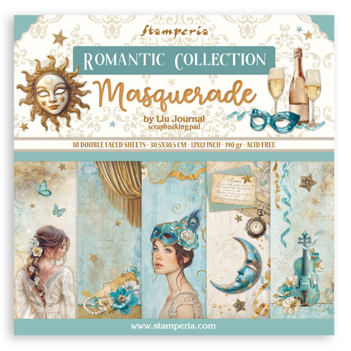 Stamperia Masquerade 12" x 12" Scrapbooking Paper Pad
