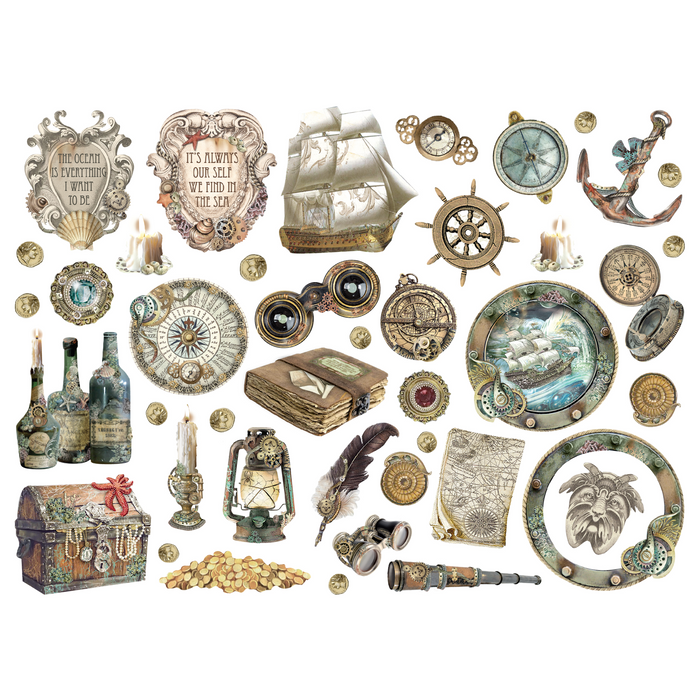 Stamperia Songs Of The Sea Assorted Die Cuts (ship and elements)