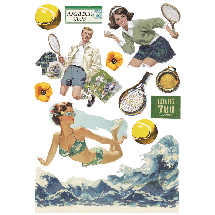 Ciao Bella Sports Days A5 Mixed Rice Paper 8pc