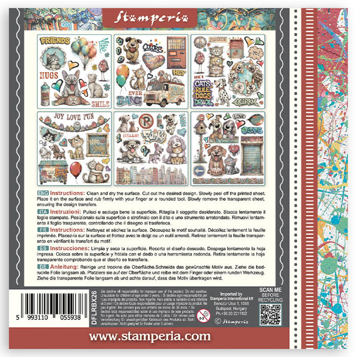 Stamperia Furry Friends 2 Rub On Transfers - Assorted Pack