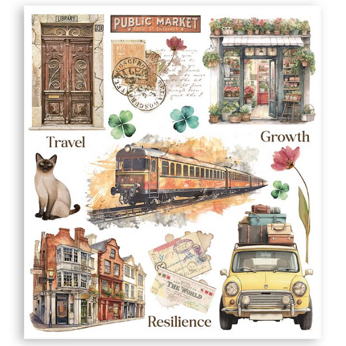 Stamperia Art Of Travelling Rub On Transfers - Assorted Pack
