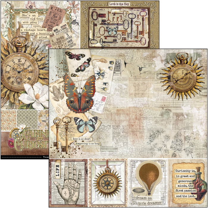 Ciao Bella Cabinet Of Curiosities 8" x 8" Scrapbooking Paper Set