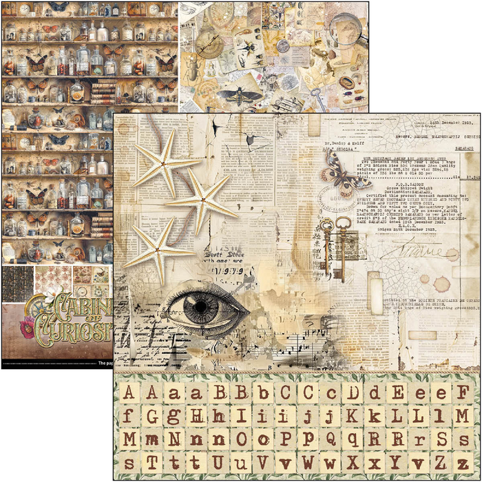 Ciao Bella Cabinet Of Curiosities 12" x 12" Patterns Scrapbooking Paper Set