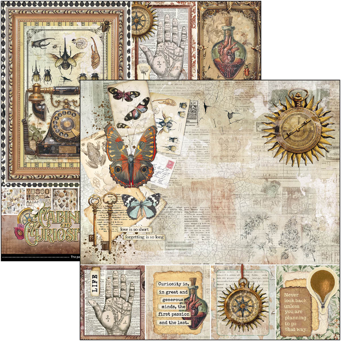 Ciao Bella Cabinet Of Curiosities 12" x 12" Scrapbooking Paper Set