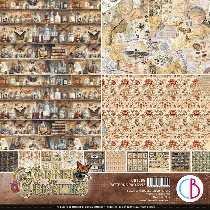 Ciao Bella Cabinet Of Curiosities 12" x 12" Patterns Scrapbooking Paper Set