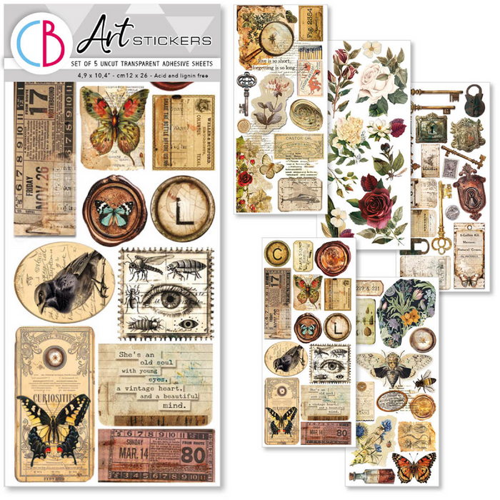 Ciao Bella Cabinet Of Curiosities Art Transparent Stickers 5pc