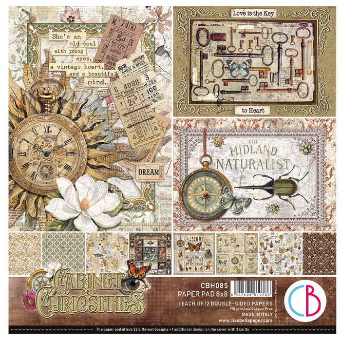 Ciao Bella Cabinet Of Curiosities 8" x 8" Scrapbooking Paper Set
