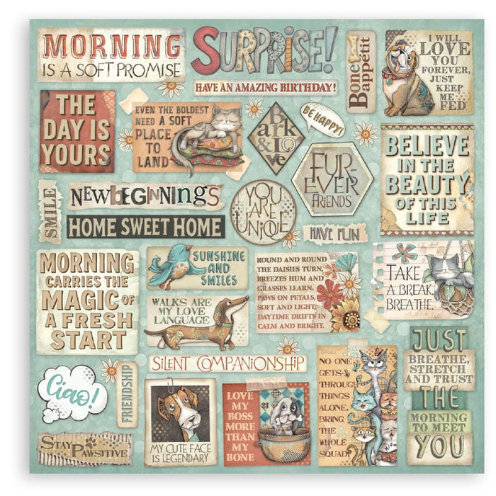 Stamperia Furry Friends 12" x 12" Scrapbooking Paper Pad