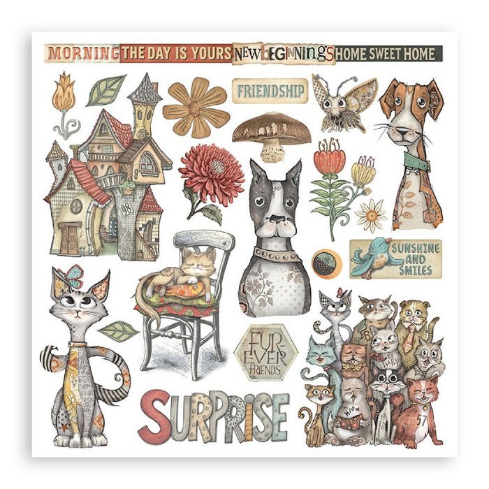 Stamperia Furry Friends Rub On Transfers - Assorted Pack