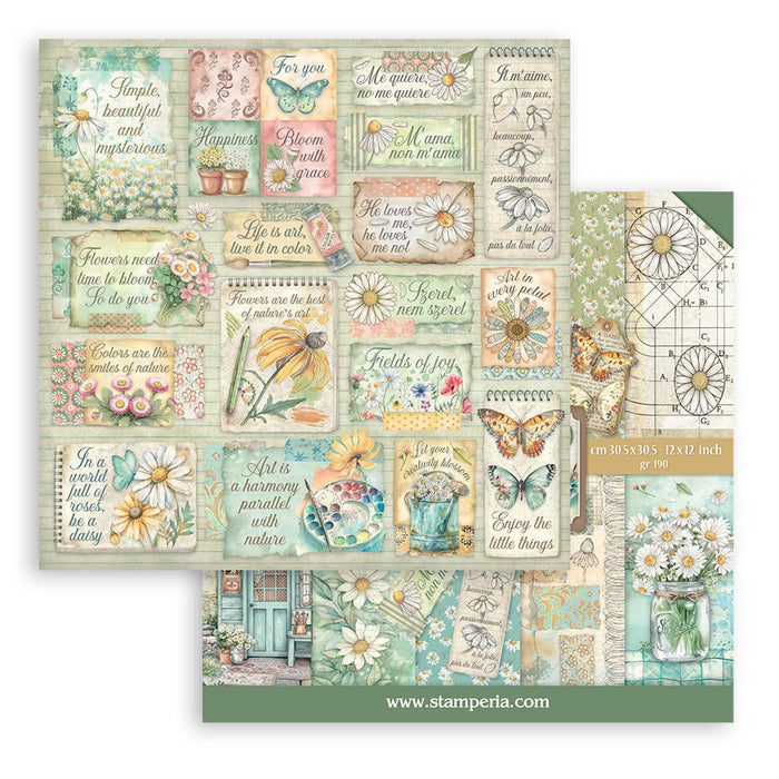Stamperia Daisy Art 8" x 8" Scrapbooking Paper Pad
