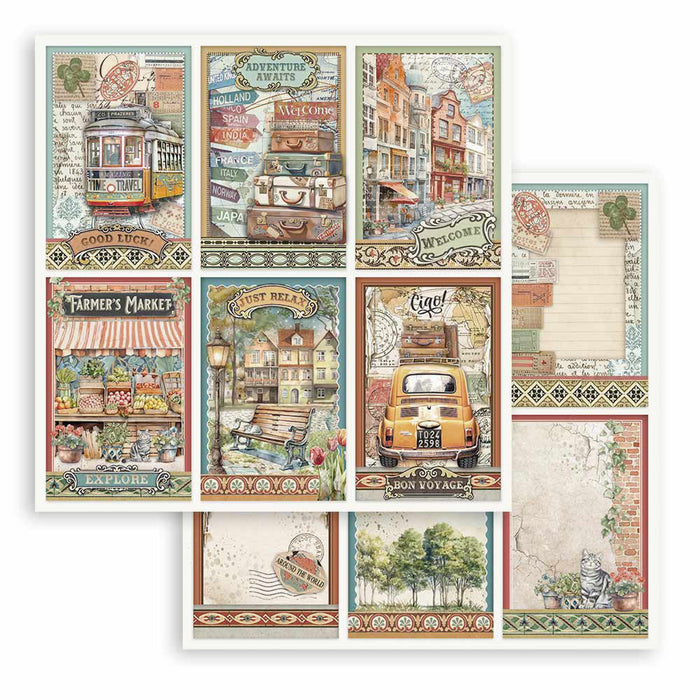 Stamperia Art Of Travelling  12" x 12" Scrapbooking Paper Pad
