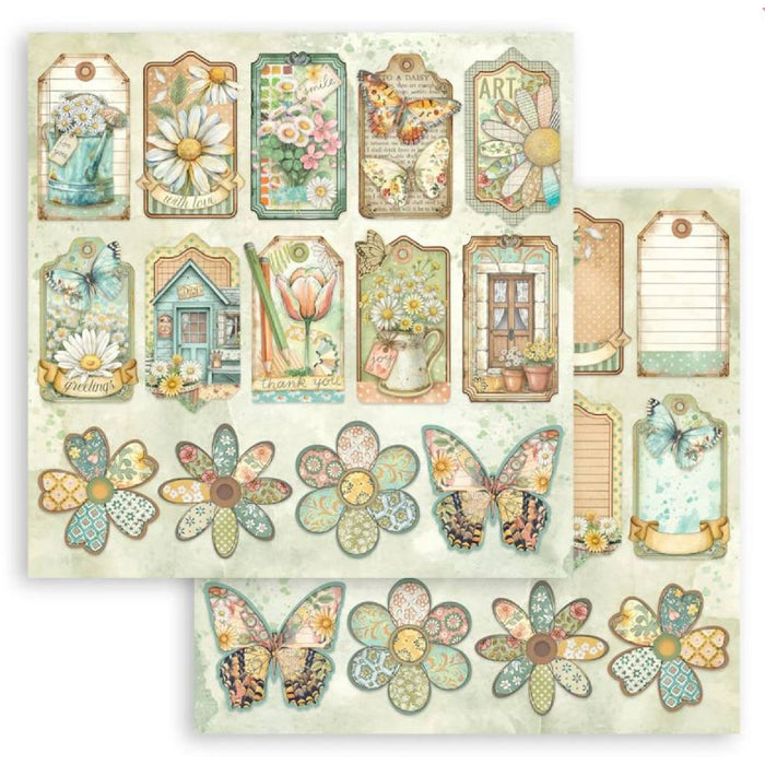 Stamperia Daisy Art 8" x 8" Scrapbooking Paper Pad