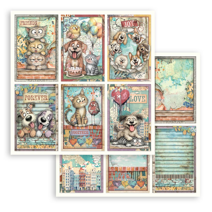 Stamperia Furry Friends 2 8" x 8" Scrapbooking Paper Pad